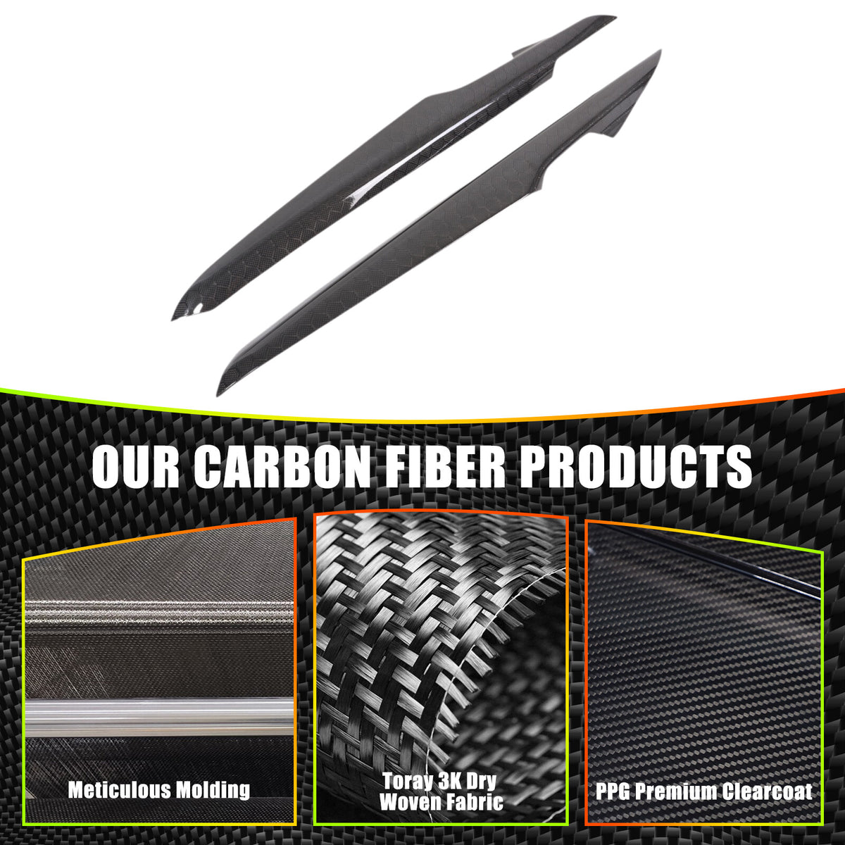 Real Honeycomb Carbon Fiber Interior Inner Door Panel Cover Trim for Corvette C8 20