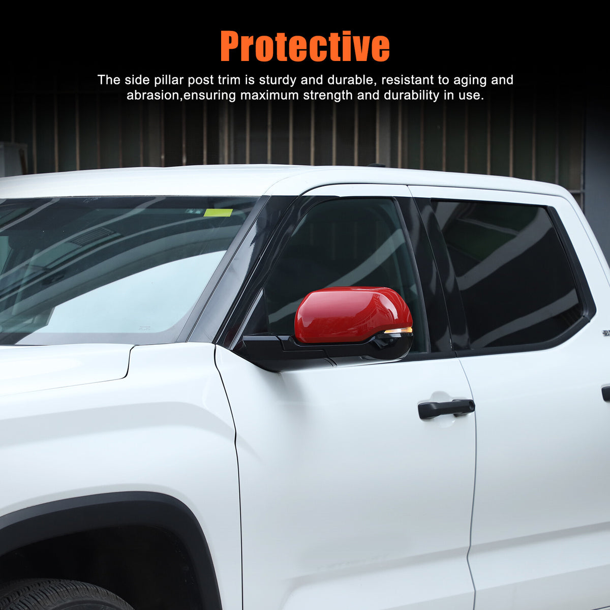 Red ABS Side Mirror Cover Trim with Turn Signal For Toyota Tundra/Sequoia 22+ US 23