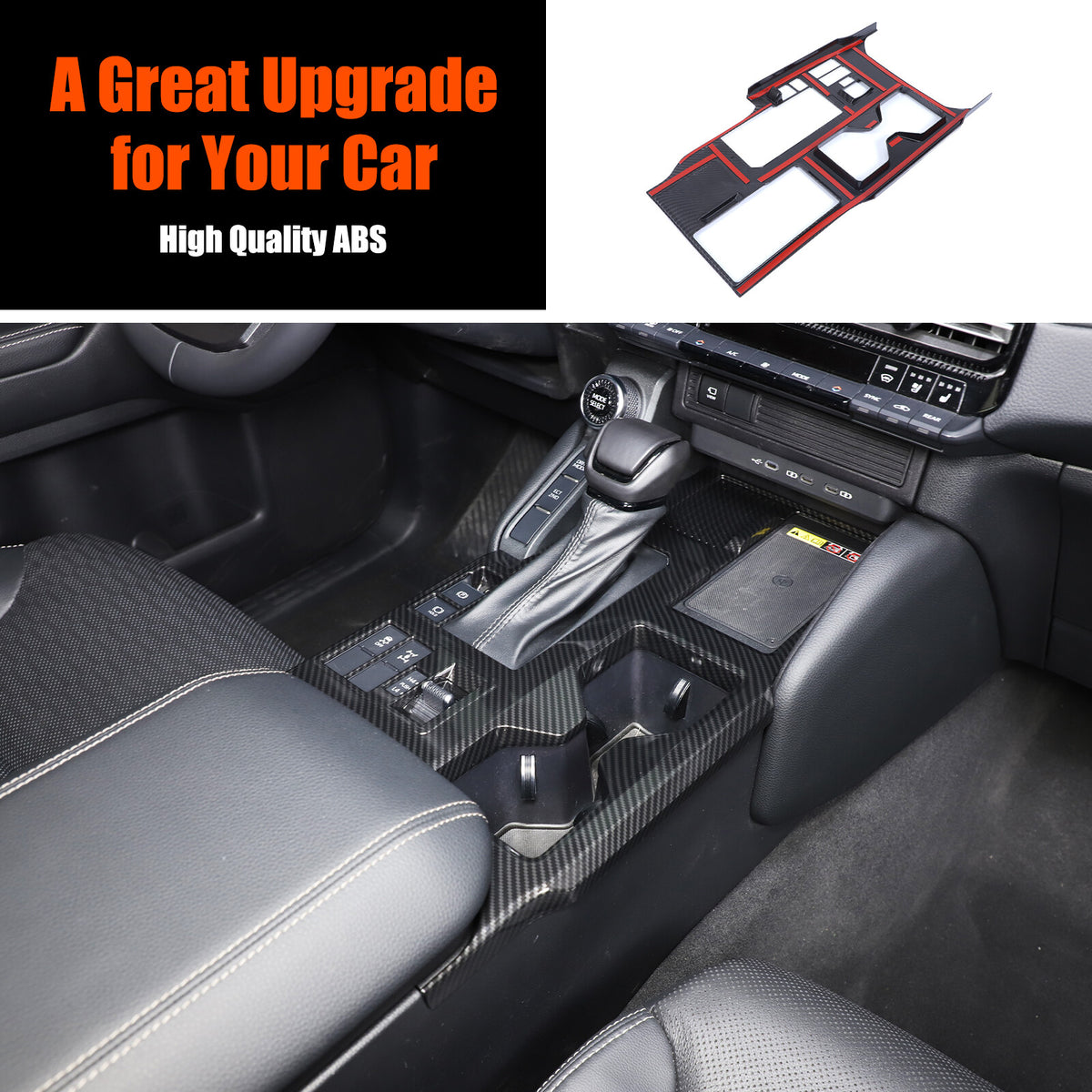 ABS Carbon Fiber Center Gear Panel Trim For Toyota Land Cruiser LC250 24+ US 20