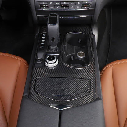 Center Control Gear Panel Trim Carbon Fiber Cover For Maserati Ghibli 2017-2023 16