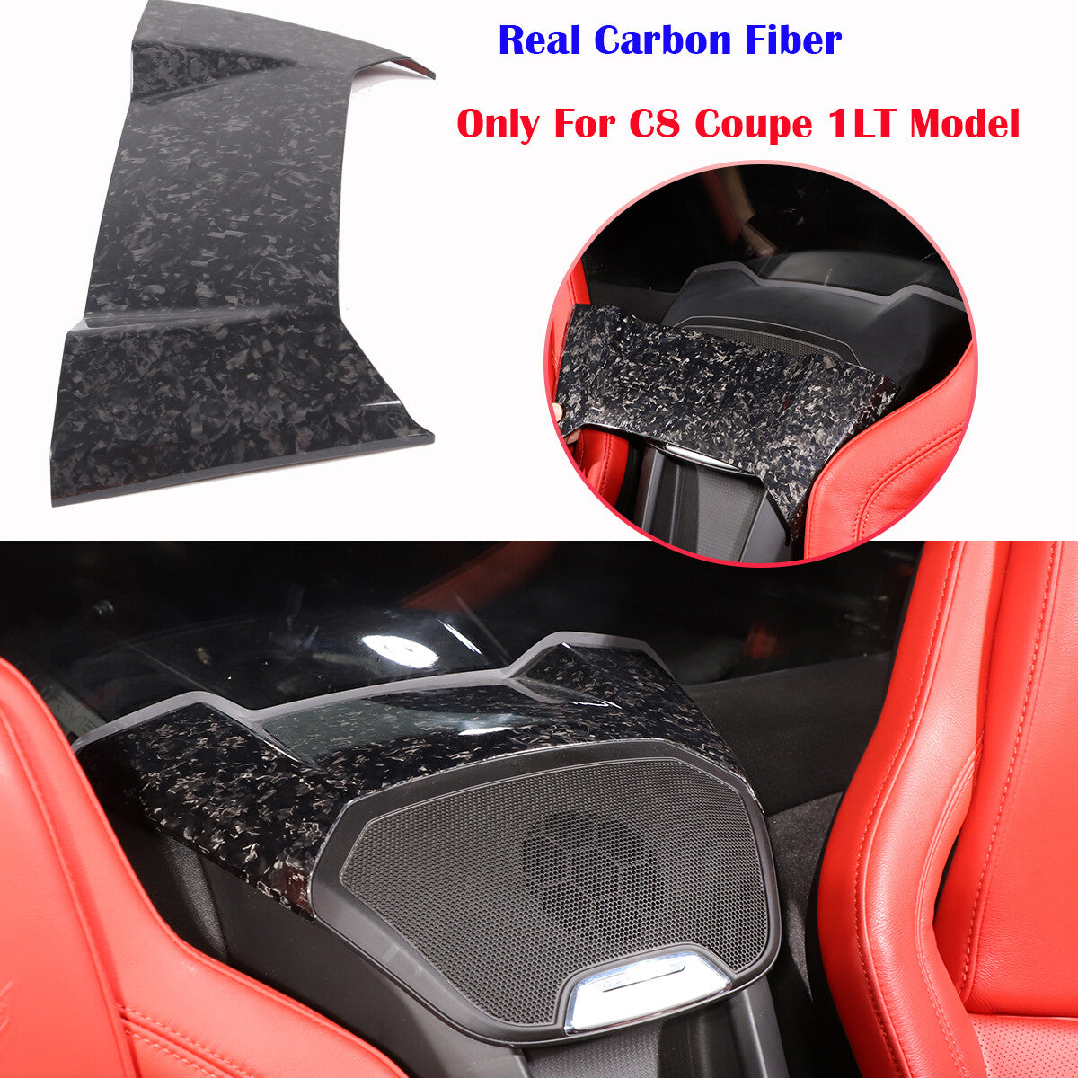 Forged Real Carbon Rear Speaker Top Panel Cover For C8 Corvette Coupe 1LT 20-26 1