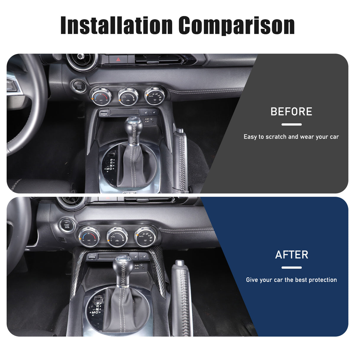 Real Carbon Fiber Front Center Console Trim Cover For Mazda MX-5 Miata 2016-2025 17