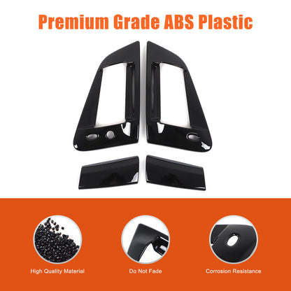 Glossy Black Exterior Door Handle Side Mirror Trim Set For Nissan 370Z Z34 09-20 7
