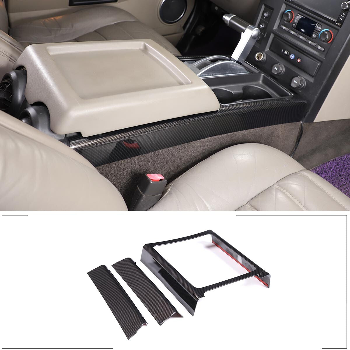 Carbon Fiber Look Interior Gear Shift Side Frame Trim For Hummer H2 2003-2007 2