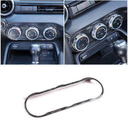 Forged Carbon Fiber Interior Air conditioning knob frame Trim For Mazda MX-5 16+ 3