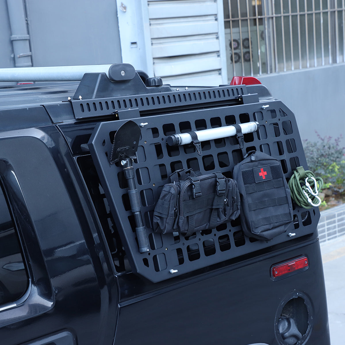 Alloy Rear Roof Climbing Ladder Rack Window Molle Panel For Hummer H2 2003-09 45