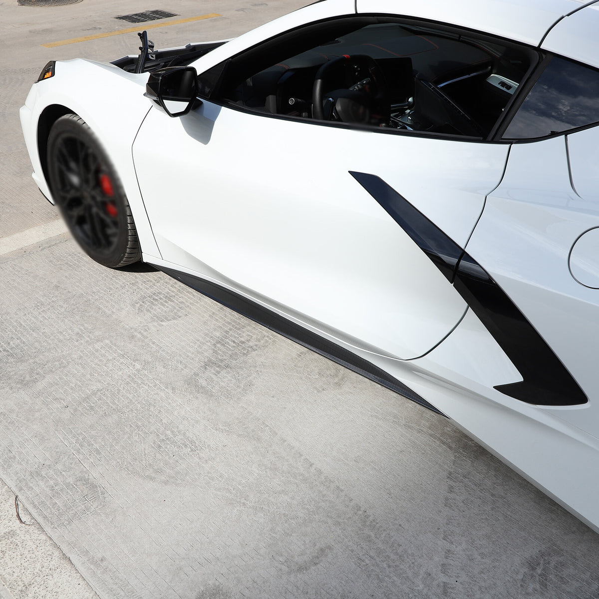 Real Carbon Fiber Side Skirt Trim Strip For Corvette C8 Stingray Coupe 20-26 7