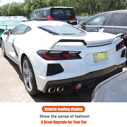 Glossy Piano Black Rear Spoiler Wing Cover Trim Frame For Corvette C8 2020-26 22