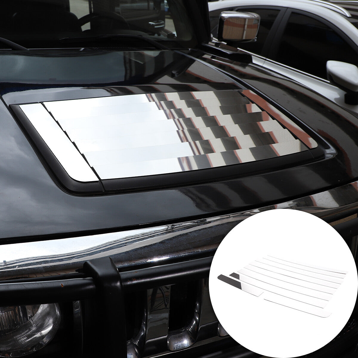 9PCS Steel Hood Engine Air Vent Outlet Cover Trim Fit For Hummer H3 2005-2009 12