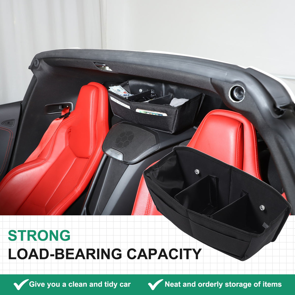 Front & Rear Center Console Storage Bag Tray For Corvette C8 2020+ - Variants 6-10 30