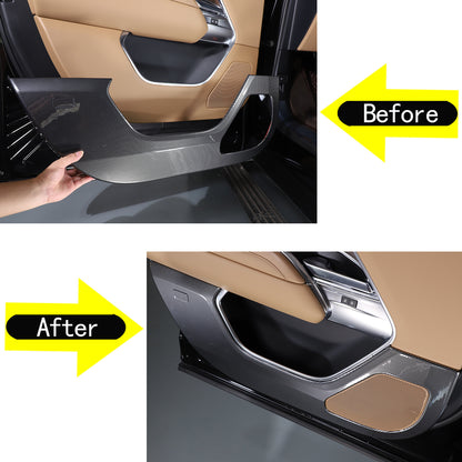 ABS Carbon Fiber Door Anti-kick Panel Trim For LR Range Rover Vogue 2023-2024 21