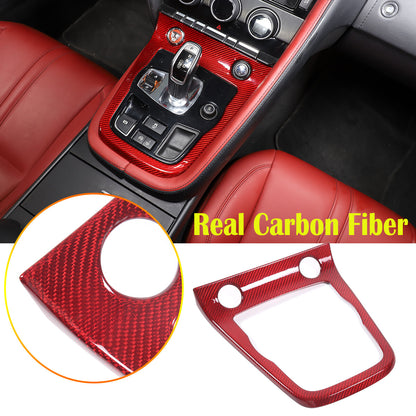 Red Real Carbon fiber Center Console Panel Trim Frame for Jaguar F-type 2013-22 1
