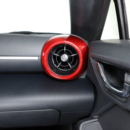 Red Carbon Fiber Dashboard Side Air Outlet Vent Cover Trim For Subaru BRZ 2022 4