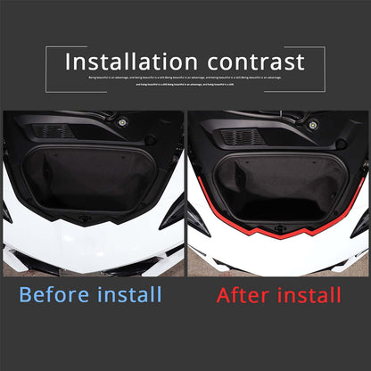 Red Front Trunk Bezel Gloss Stainless Plate Fit For Corvette C8 2020-2026 6
