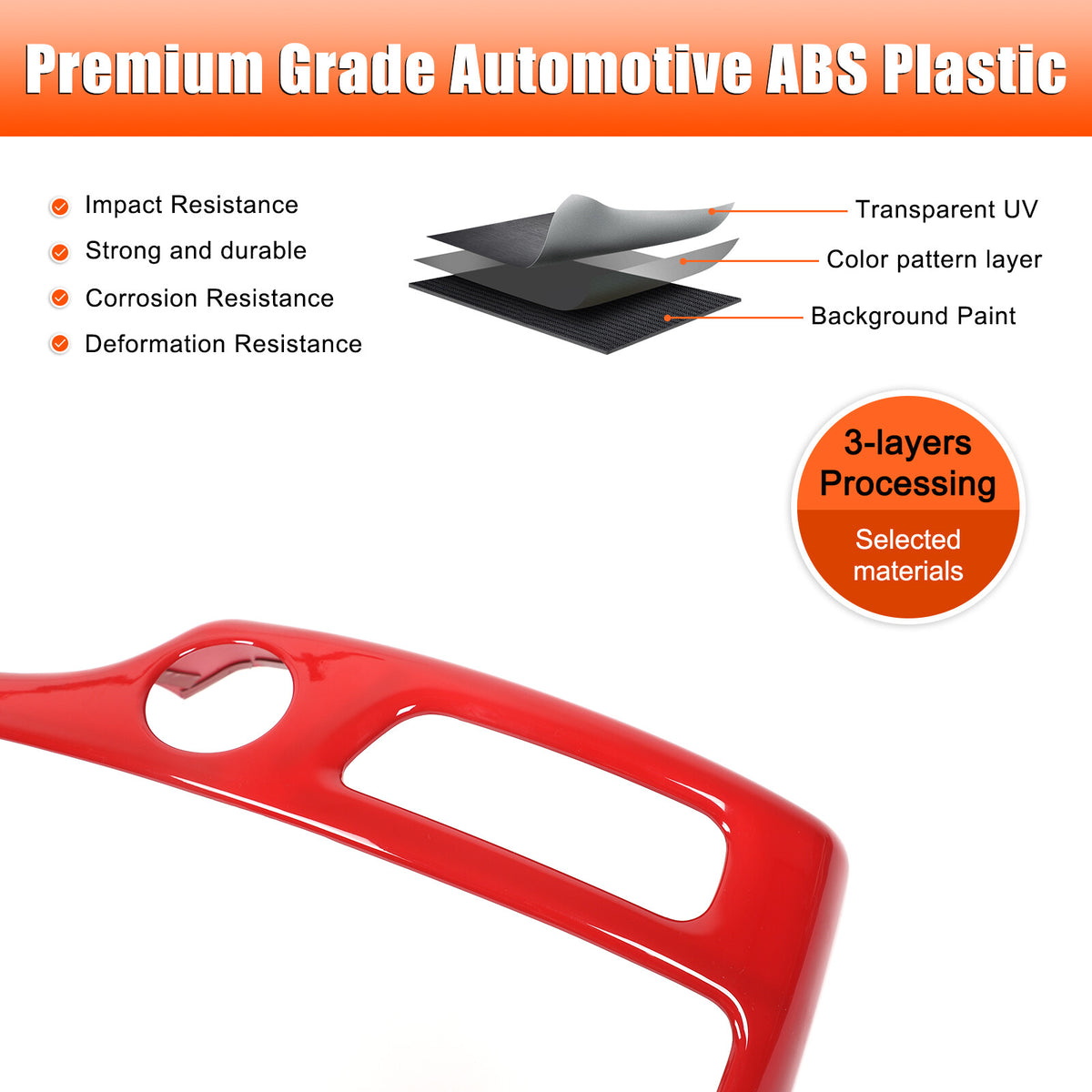 Red ABS Center Console Air Outlet Panel Frame Trim For Nissan 370Z Z34 2009-20 8