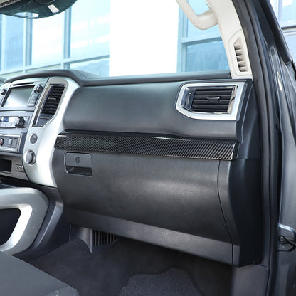 Carbon fiber Look Dashboard Center Console Trim Cover for Nissan Titan 2016-23 17