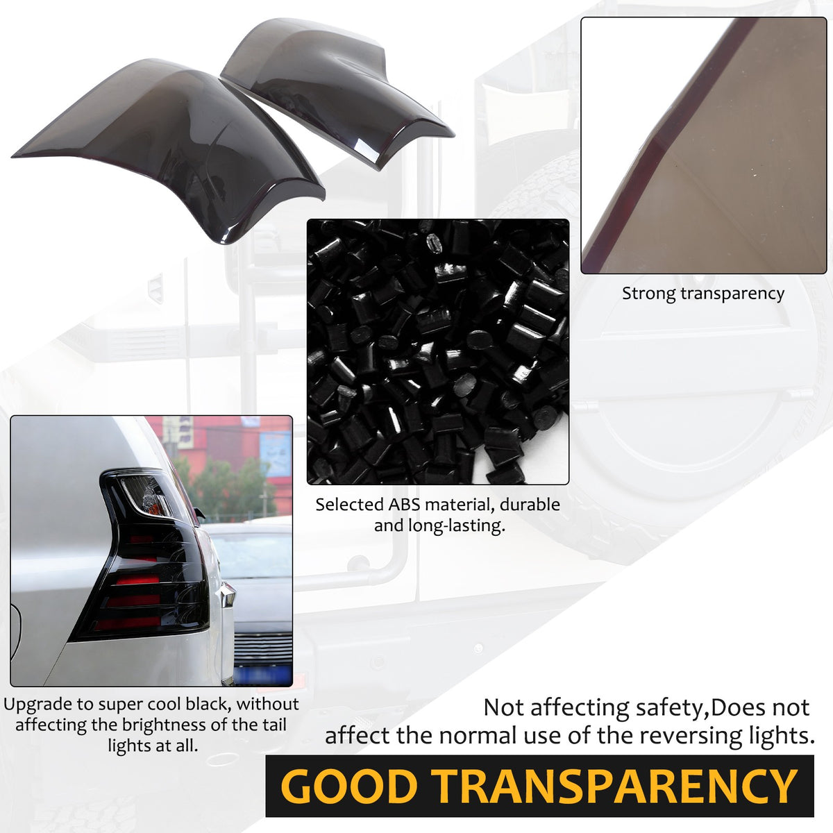Smoked Black Rear Tail Light Guard Decor Cover Trim Bezel For Lexus GX460 10-23 22