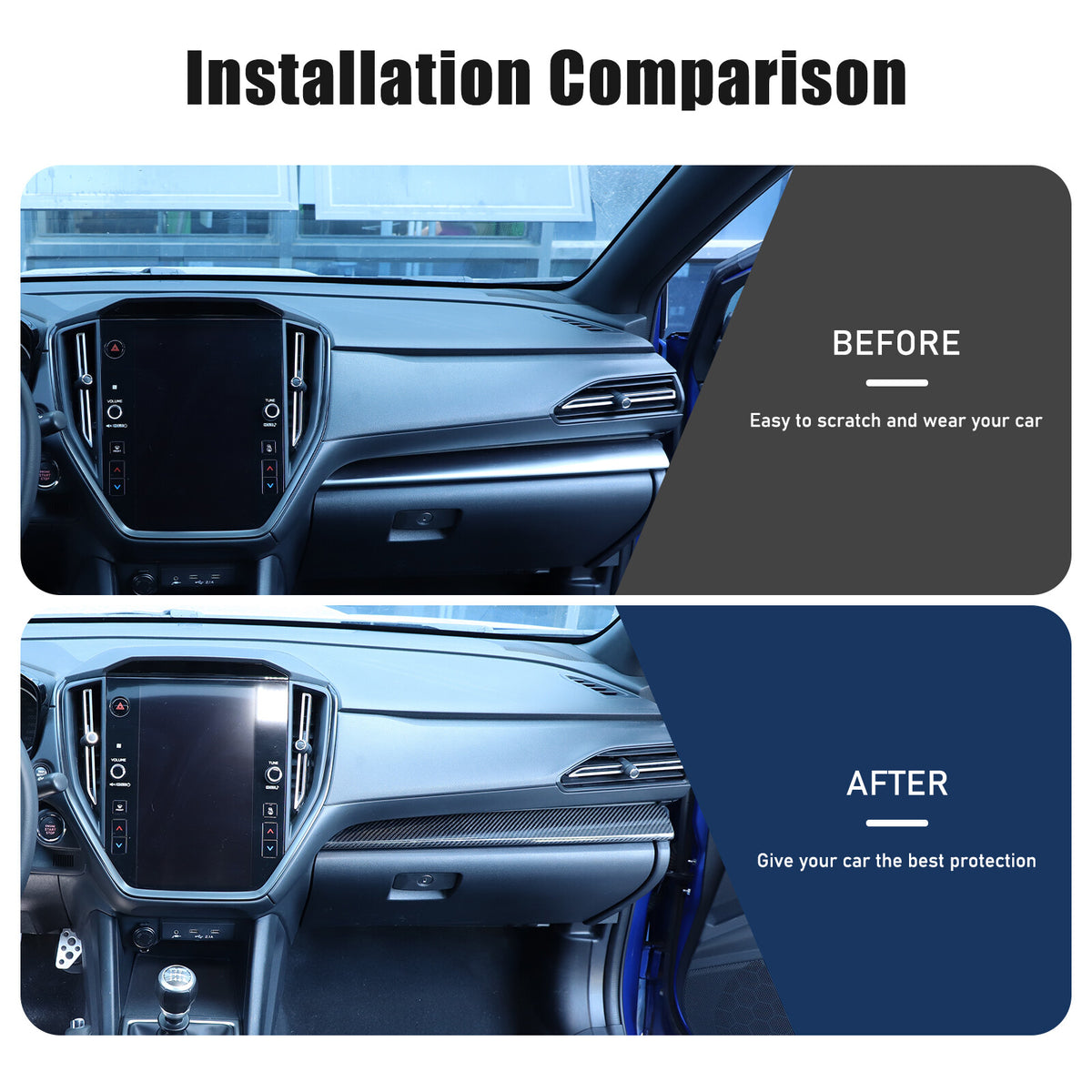 Real Carbon Fiber Console Dashboard Trim Cover For Subaru WRX STI VB 22-26 US 7