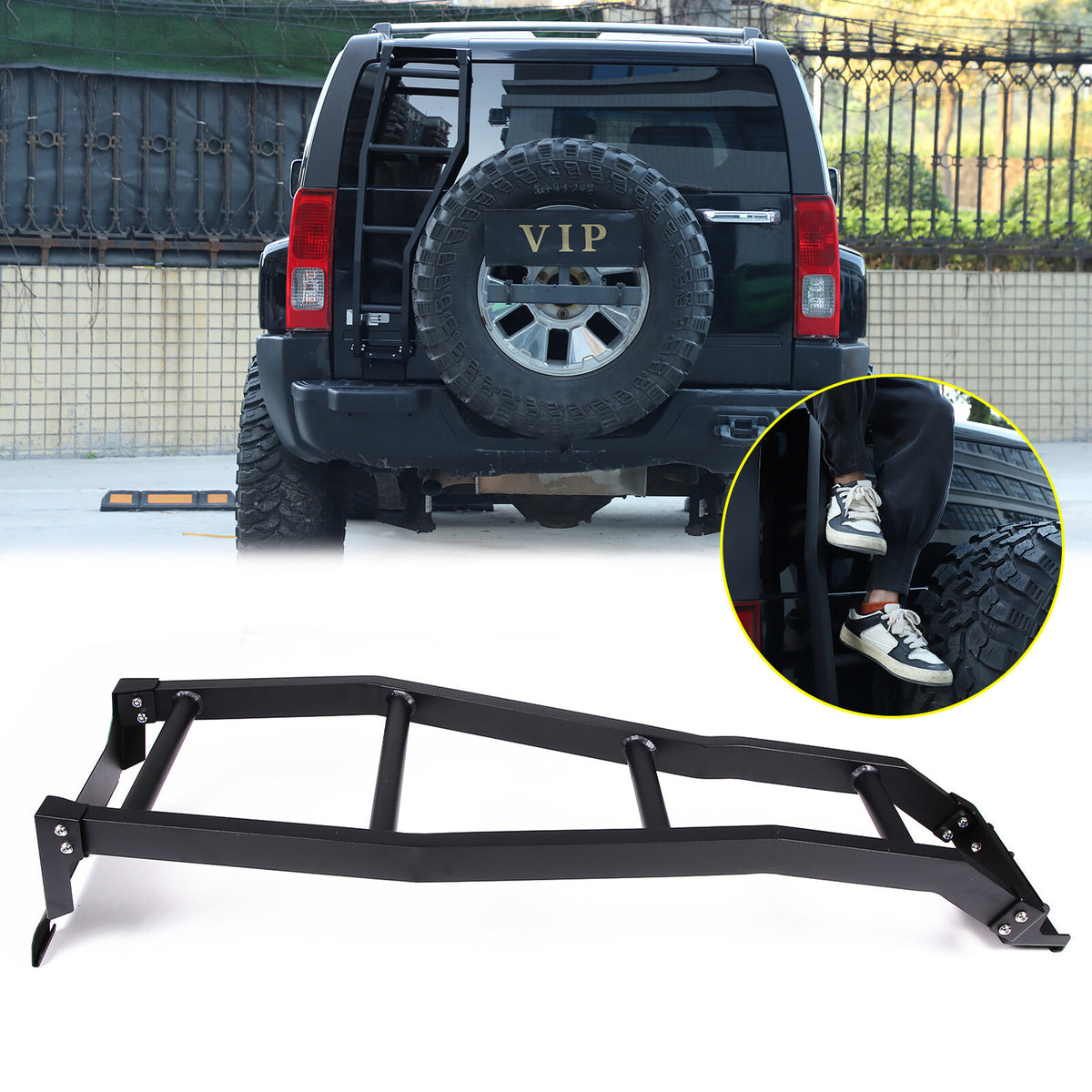 Back Car Rear Door Tailgate Rack Ladder Climbing Step For Hummer H3 2005-09 US 7