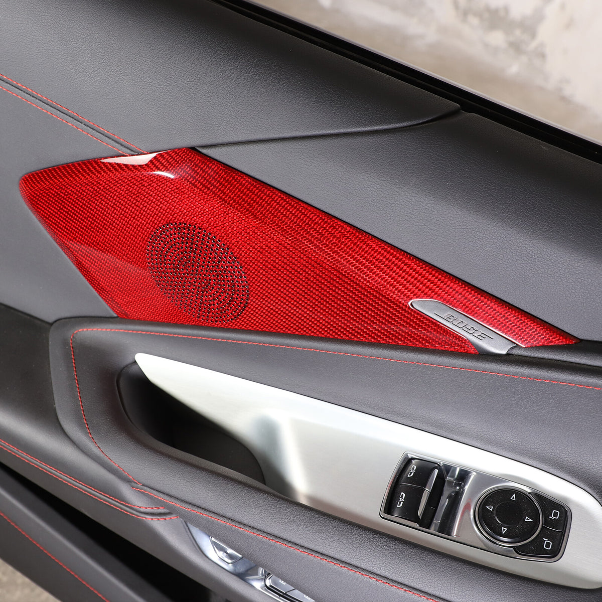 Red Real Carbon Fiber Interior Full Decor Cover Trim Kit for Corvette C8 2020-25 - Variants 26-30 13