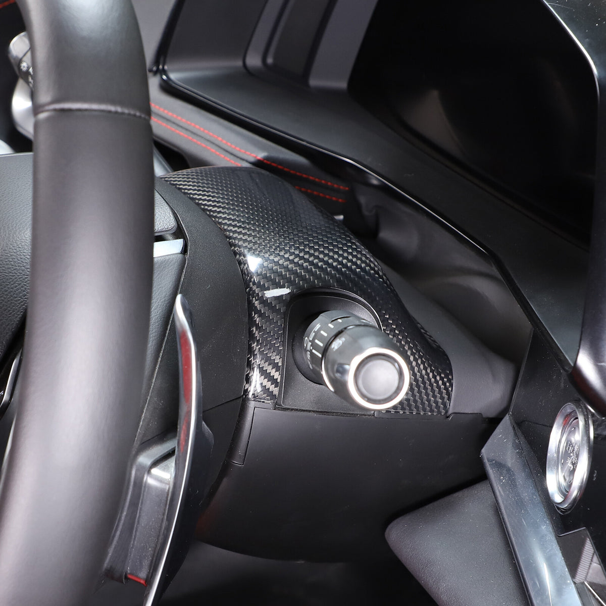 Dry Real Carbon fiber Steering Wheel Base Cover Set For Corvette C8 Z06 2020-26 6