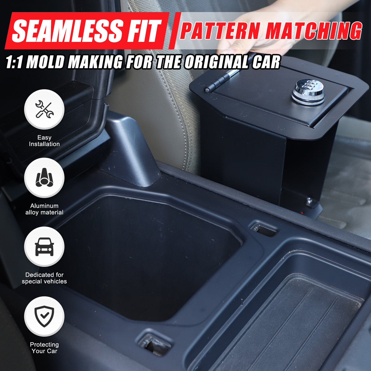 Center Console Safe GUN Storage Lock Box W/ TRAY For LR Defender L663 2020-24 US 8