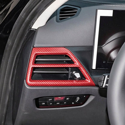 Red Real Carbon Fiber Side Air Vent Trim Cover For BMW 3 Series 2025+ 3