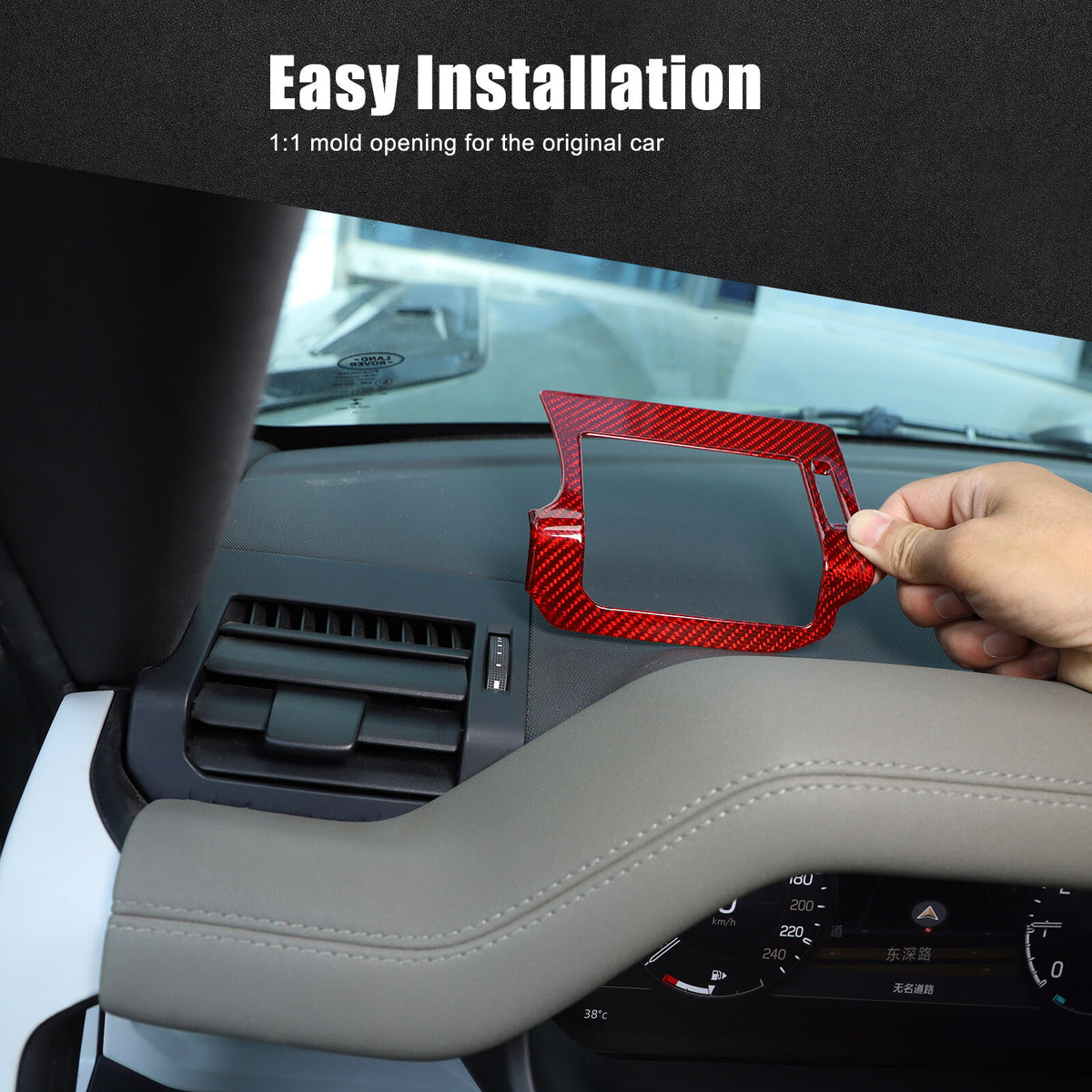 Red Real Carbon Fiber Air Vent Outlet Cover Trim For LR Defender L663 2020-24 19
