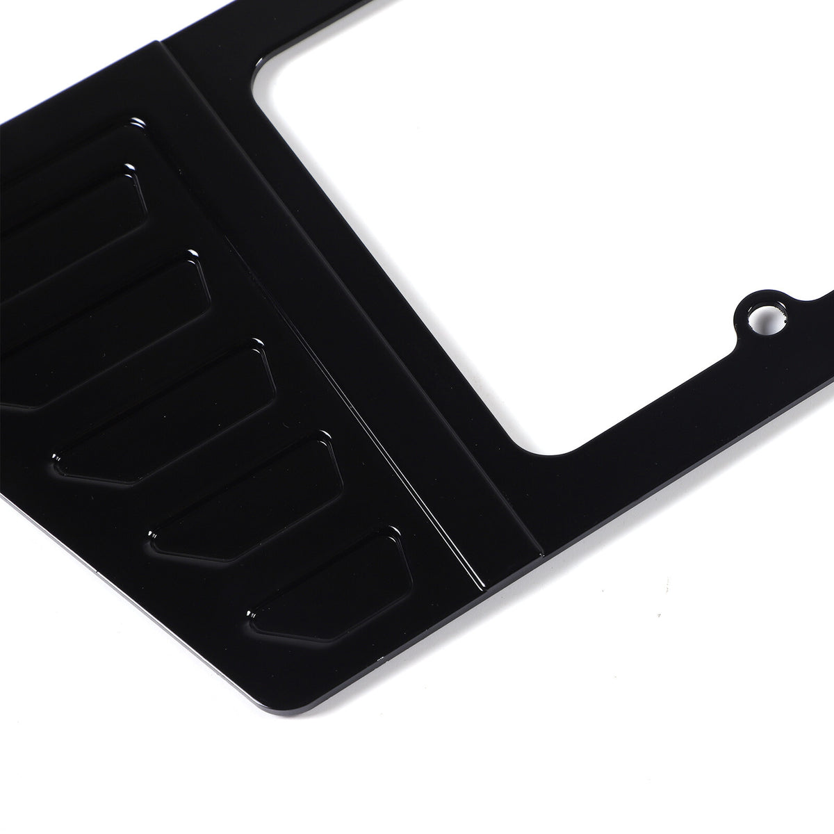 For Corvette C6 05-13 Rear License Plate Filler Trim Panel Aluminum Glossy Black 9