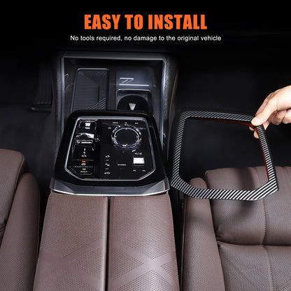 ABS Carbon Fiber Center Gear Shift Panel trim Cover for BMW 7 Serie G70 i7 2023 12
