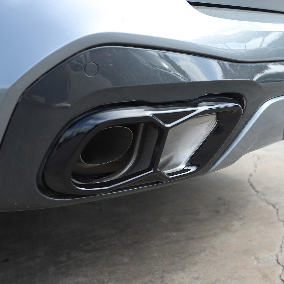 Black Rear Tail Pipe Cover Trim For BMW X5 X6 X7 M60 2019+ 4