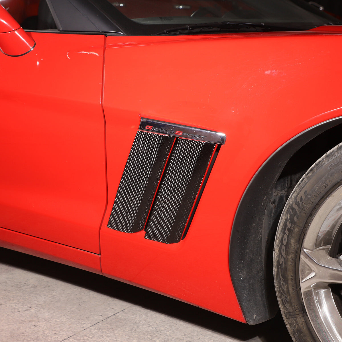 Carbon Fiber side fender vents Panel Sticker Trim For Corvette C6 2005-2013 10