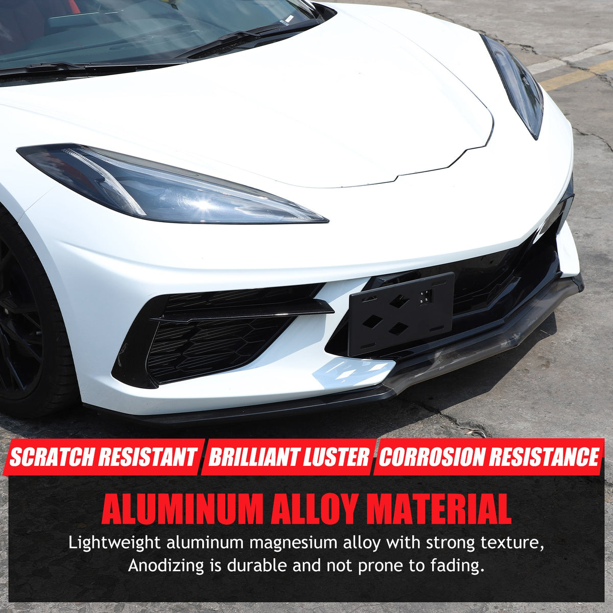 Front License Plate Side Mount Bracket US Version For Corvette C8 2020+ 8