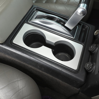 Silver Alloy Heightened Cup Holder Panel Trim Decorate Cover For Hummre H2 03-07 7