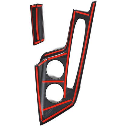 Glossy Piano Black Center Console Gear Panel Trim Set For Corvette C8 26+ US 6