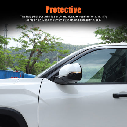 White ABS Exterior Rearview Mirror Cover Trim For Toyota Tundra/Sequoia 2022+ US 6