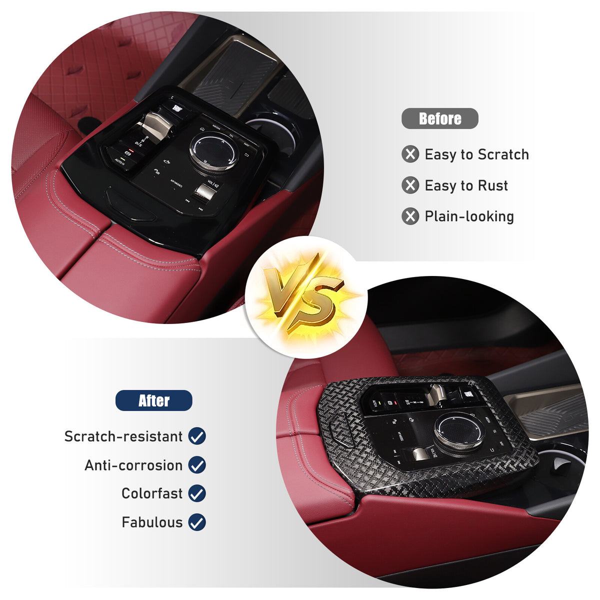 Real Carbon Fiber Center Console Gear Shift Panel Trim For BMW 5 Series G60 24+ 20