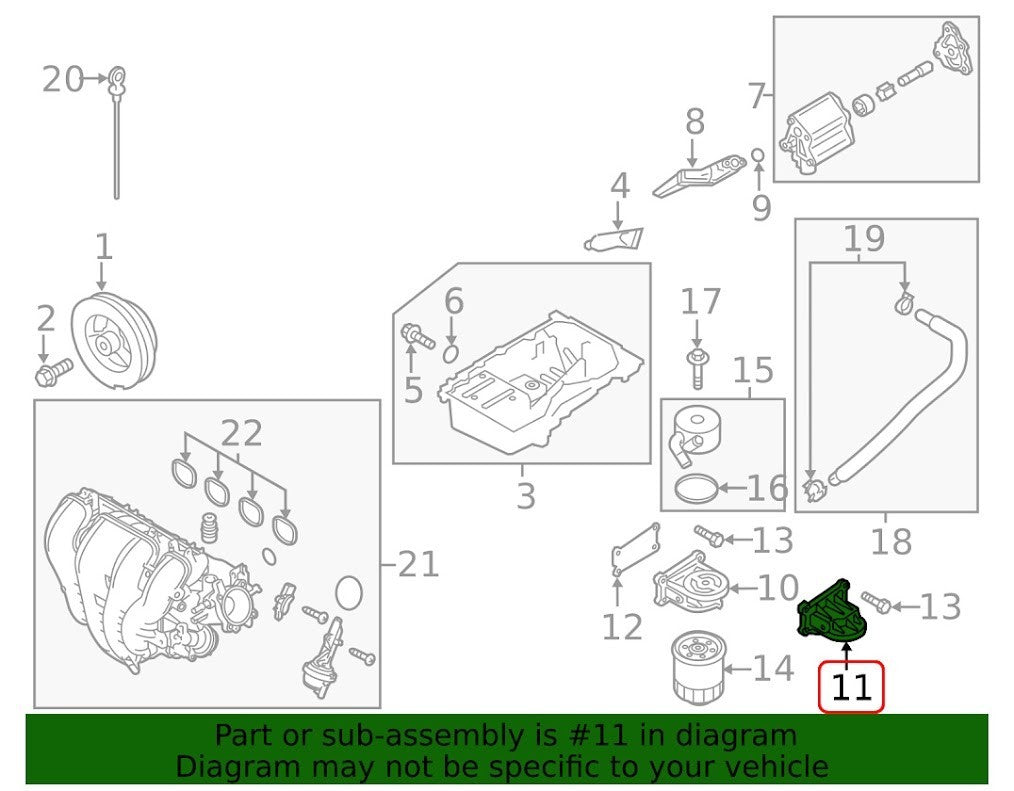 Mazda OEM Engine Oil Filter Housing Assembly L311-14-311A for Mazda3 5 CX-7 3