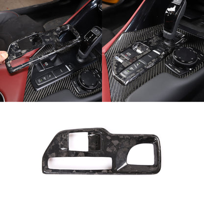 Forged Console Gear Shift Box Panel Trim Cover For Toyota Supra A90 2019-2022 1