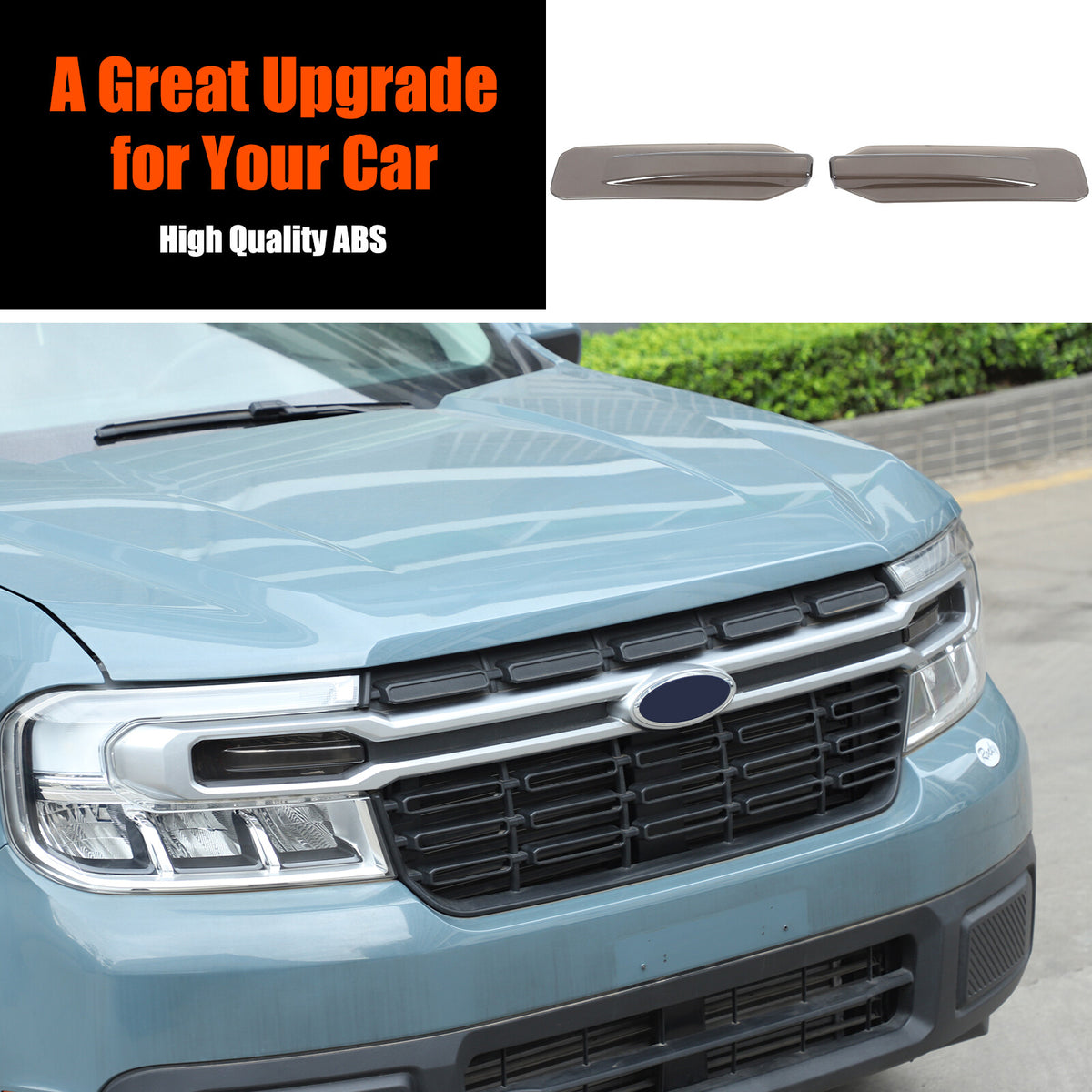 Smoked Black ABS Low Beam Headlight Trim Cover for Ford Maverick 2022-2023 1