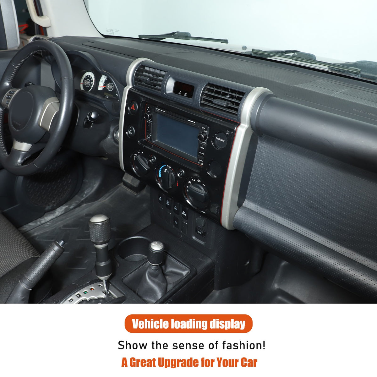 Piano Black ABS Navigation Decorative Panel For Toyota FJ Cruiser 2007-2021 13