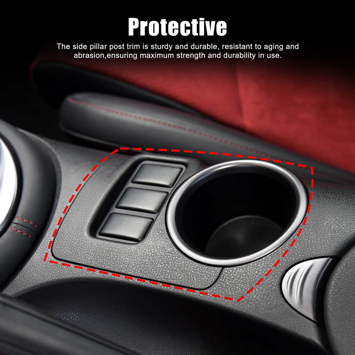 Real Carbon Fiber Center Console Cup Holder Trim For Nissan 370Z Z34 2009-2020 13