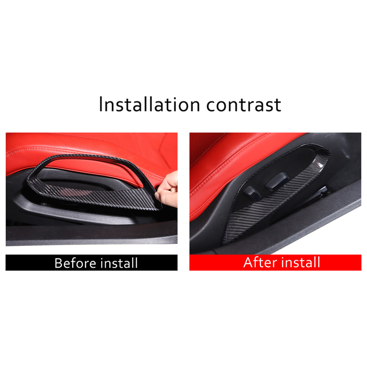 Real Carbon Fiber Seat Adjustment Button Trim Cover For Corvette C8 2020-26 13