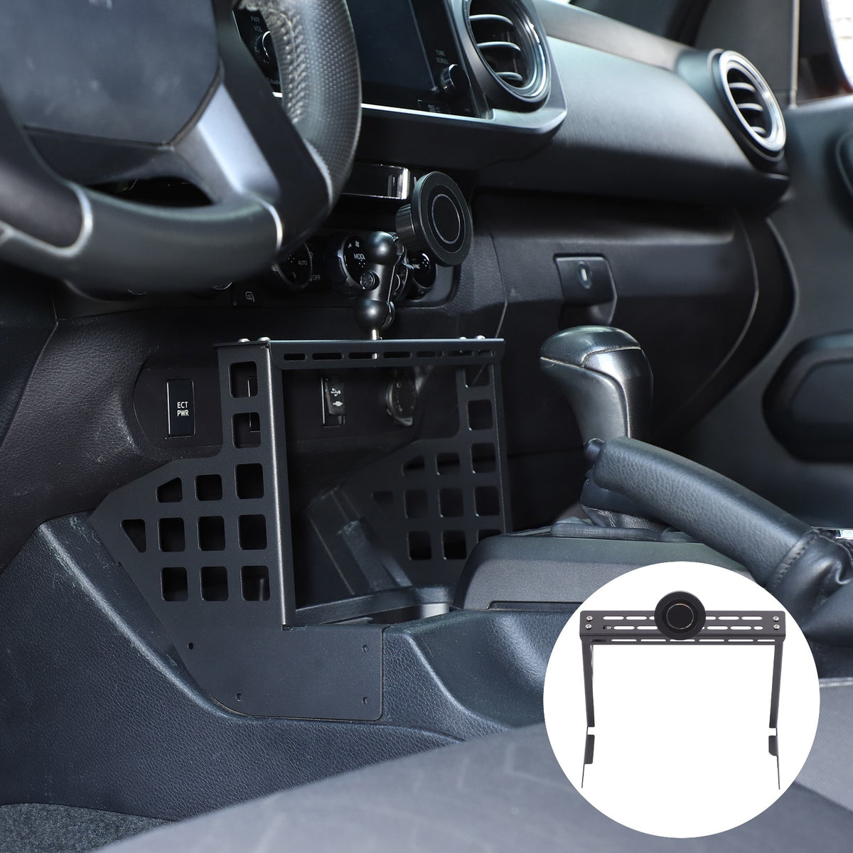 Magnetic Center Molle Panel Digital Device Mount For Toyota Tacoma 2016-2022 US 1