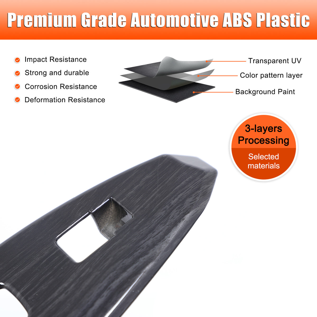 Black Grain Window Lift Switch Button Trim Frame For BMW 7 Series G70 2023-2025 5