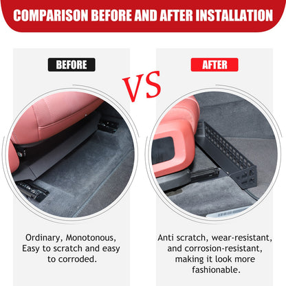 Aluminum Alloy Under-Seat Storage Basket Box Tray For BMW X5 G05 2019+ 4