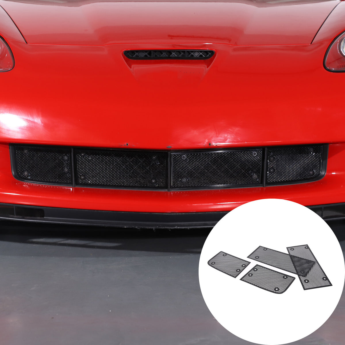 Front Grille Guard Side Vent Intake Mesh Grille Insert For Corvette C6 2005-13 3