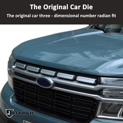 ABS Silver Front Hood Grill Cover Bonnet Trim fits For Ford Maverick 2022-24 US 9