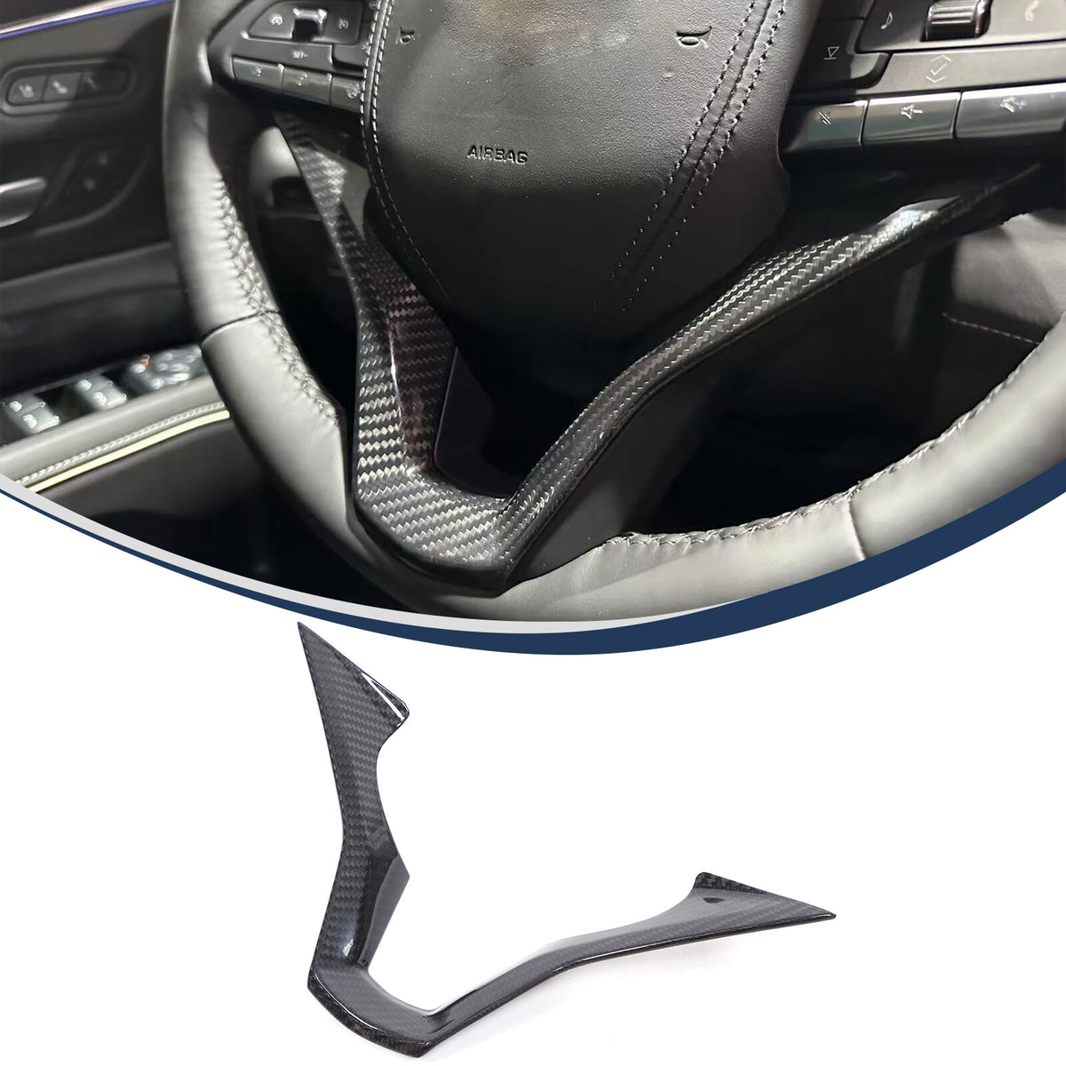 Real Carbon Fiber Interior Steering Wheel Cover Trim For Cadillac Escalade 21-24 13