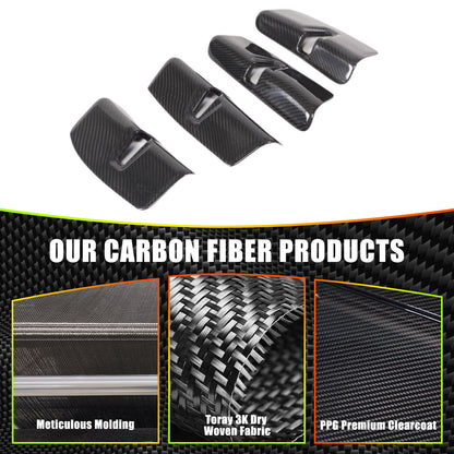 Real Carbon Fiber Interior Door Lock Trim Cover For Porsche Panamera 17-23 5
